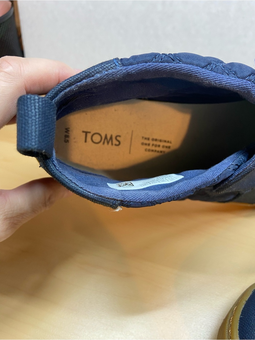Toms Navy Quilted Slip-On Sneakers with Gum Sole - Picture 3 of 5